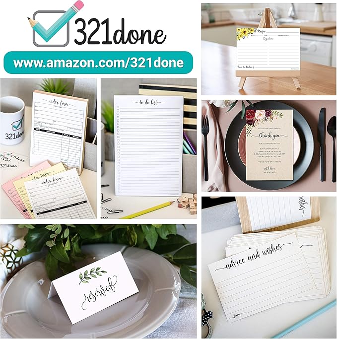 321Done To Do List Notepad for Planner Refill Pages – Made in USA - 50 Sheets (5.5x8.5) To-Do's Tear Off, Planning Memo Pad, Checklist Notes Left Hole Punch Margins - Simple Script College-Ruled