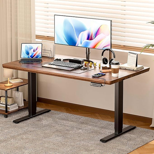 BIZUM Standing Desk Frame Dual Motor, Standing Desk Legs Up to 47.2", Computer Memory Desk Adjustable Table Legs with USB Ports for Home and Office, Black Frame Only
