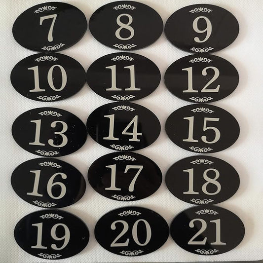 StayMax Locker Number Signs Door Sign with Self-Adhesive Tape Number Black (1-50)