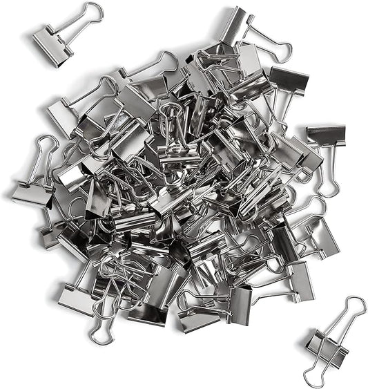 U Brands Small Binder Clips, Metallic Silver, Office Organization Supplies, 19mm, 72 Count