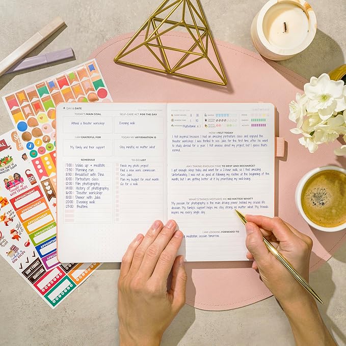 Clever Fox Self-Care Journal – Daily Reflection Notebook – Mental Health & Personal Development Planner, Meditation & Mood Log, A5 (Light Pink)