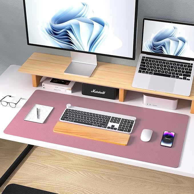 Aothia PU Leather Desk Pad Protector — 23.6" × 13.7", Office Size