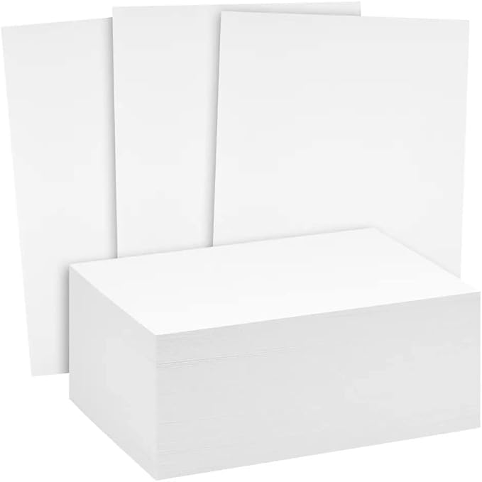 Reskid White Cardstock Thick Paper - Blank Heavy Weight 110 lb Cover Card Stock - 100 Pack (2x3.5, Inches)