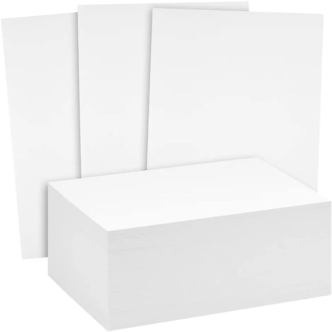 Reskid White Cardstock Thick Paper - Blank Heavy Weight 110 lb Cover Card Stock - 100 Pack (8x10, Inches)