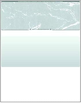 500 Blank Check Stock - Check on Top - Green Marble