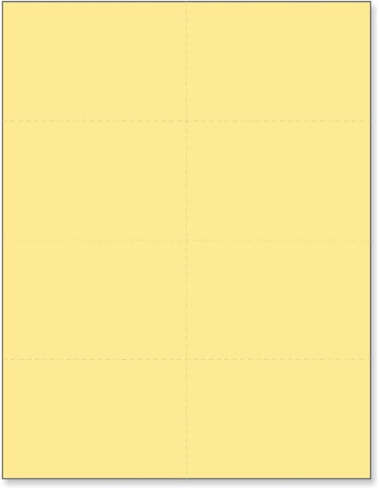 Limited Papers (TM) 8.5x11 Perforated Paper, 20/50 Pound, 75 GSM, Variety of Perforation Sizes and Colors, for Forms, Tickets, Postcards, Business Cards. (Buff, 8 up)