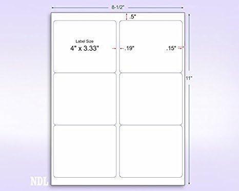 NextDayLabels - 8-1/2 x 11 Neon Color High Light Fluorescent Labels for Laser & Inkjet Printer (Orange Fluorescent, 4" x 3-1/3" - 6 Per Page | 300 Labels)