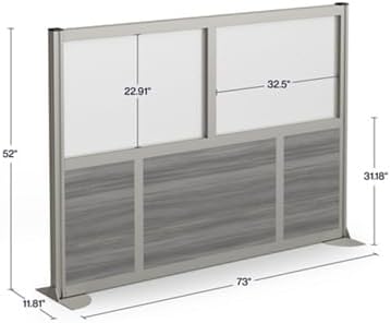 NBF Office Partitions - Cubicle Privacy Panel Wall Divider - Modern Room Separator with Quick Assembly - Indoor Laminate Free Standing Portable Room Divider Panel - 52" H x 73" W (Espresso)