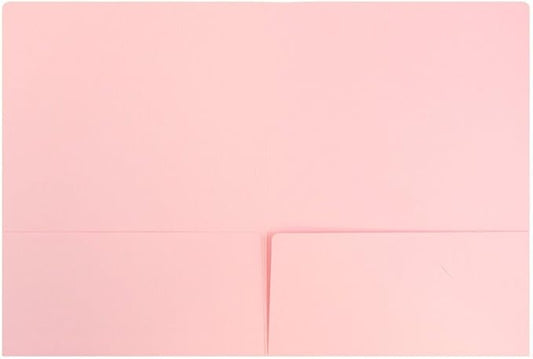 LUXPaper 9" x 12" Presentation Folders | Two Pocket | Candy Pink | 100lb. Cover | 10 Qty