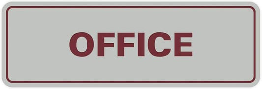 Signs ByLITA Standard Office Sign - Professional Business Signage - Easy to Install (Light Grey/Burgundy) - Small 1 Pack