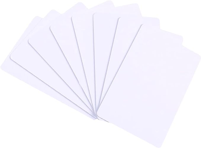 25 Pack - Premium Blank PVC Cards for ID Badge Printers - Premium Quality White CR80 30 Mil (CR8030) by KLMNDUO - Compatible with Most Photo ID Badge Printers(White)