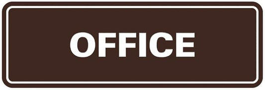 Signs ByLITA Standard Office Sign - Professional Business Signage - Easy to Install (Dark Brown) - Small 1 Pack
