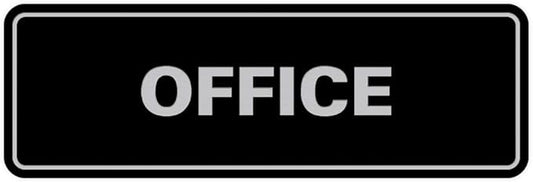 Signs ByLITA Standard Office Sign - Professional Business Signage - Easy to Install (Black/Silver) - Medium 1 Pack