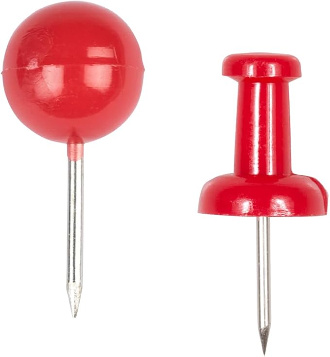JAM PAPER Colorful Push Pins (Red)