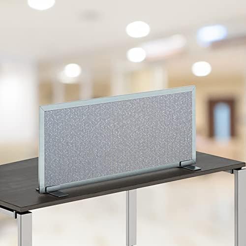 OBEX Acoustical Free Standing Privacy Screen, Cubicle Accessories Desk Privacy Panel, Desk Dividers for Office, Office Furniture Partitions Portable Sound Proof Dividers, 12" x 48", Overcast