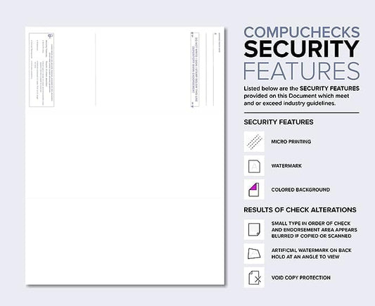 Compuchecks Check on Top Blank Check Paper - 2500 Pack, Quick-Books & Laser Printer Compatible - Security Business Checks with Voucher - 8.5" x 11" Burgundy Pinstripe
