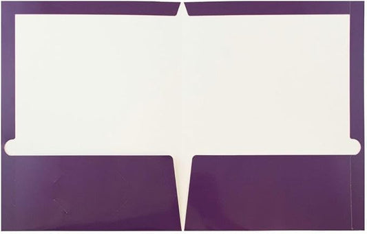 JAM PAPER Laminated Two Pocket Glossy Folders - Purple - 3/Pack