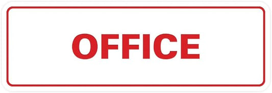 Signs ByLITA Standard Office Sign - Professional Business Signage - Easy to Install (White/Red) - Small 1 Pack