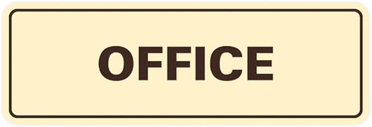 Signs ByLITA Standard Office Sign - Professional Business Signage - Easy to Install (Ivory/Dark Brown) - Large 1 Pack