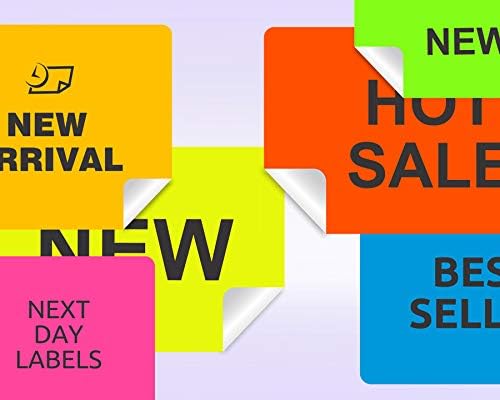 NextDayLabels - 8-1/2 x 11" Neon Color High Light Fluorescent Labels for Laser & Inkjet Printer (Orange Fluorescent, 4 x 5" - 4 Per Page | 400 Labels)