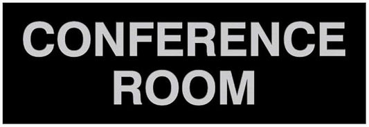 Signs ByLITA Basic Conference Room Sign (Black/Silver) - Medium