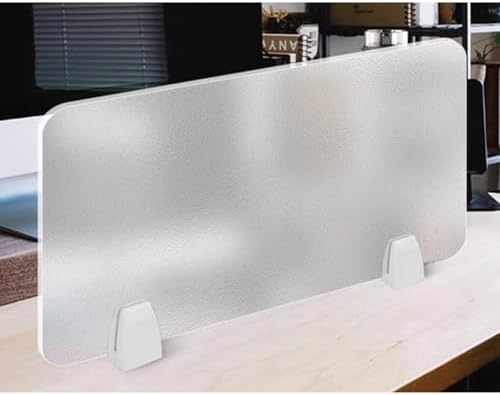 Acrylic Frosted Desk Divider Screen - Portable Privacy Panel for Workstations, Offices & Schools, Reduces Visual Distractions, 100x30cm (39.4x11.8in) - Clear-B