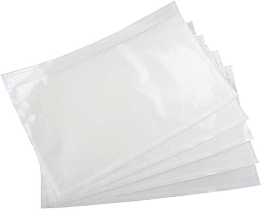 BEUYI Clear 7.5'' x 5.5'' Packing List Envelopes, Adhesive Shipping Label Pouch/Sleeve (100 Pack)
