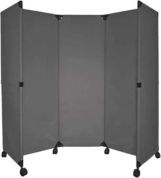 Versare MP6 Portable Folding Wall Partition | Economical 3 Panel Design | Portable Room Divider On Wheels | Adjustable, Freestanding Setup | Multiple Widths