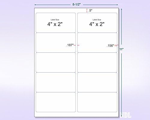 NextDayLabels - 8-1/2 x 11" Neon Color High Light Fluorescent Labels for Laser & Inkjet Printer (Blue Fluorescent, 4 x 2" - 10 Per Page | 1000 Labels)