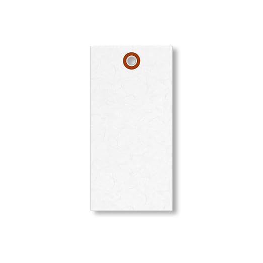 SmartSign Blank White Shipping Tags, Size #5, Pack of 1000 | 4 3/4" x 2 3/8", Made in USA