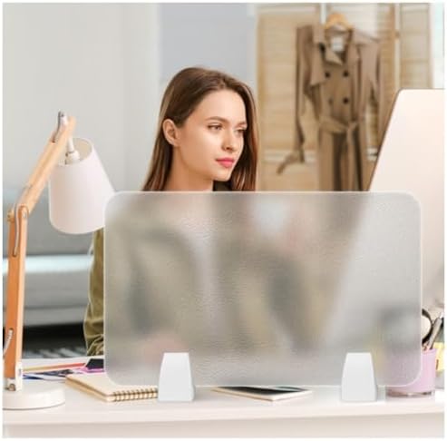 Acrylic Privacy Screen Divider for Desk, Portable Frosted Tabletop Panel, Office & School Workstation Visual Barrier, Clear-B 100x30cm/39.4x11.8in