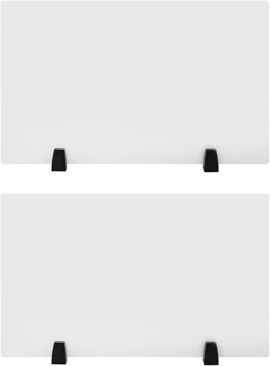 Desk Divider, 30 x 18 inch Acrylic Desk Privacy Panels, Privacy Desk Screen, Frosted Acrylic Partitions with Clamps Acrylic Table Top Sneeze Guard for Offices Schools (2PCS)