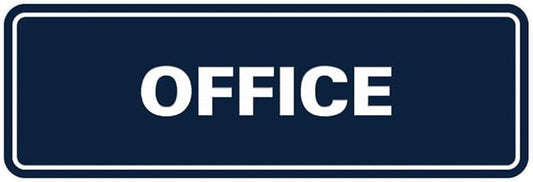 Signs ByLITA Standard Office Sign - Professional Business Signage - Easy to Install (Navy Blue/Gold) - Small 1 Pack