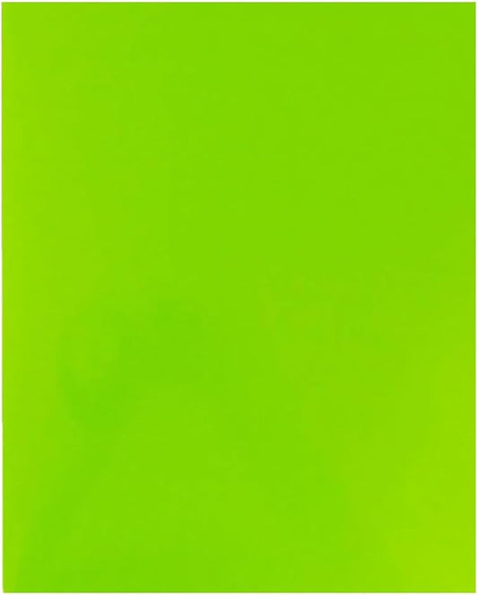 JAM PAPER Custom Printed Semi-Gloss Folders with Round Corner Pockets - Personalized Logo & Text - 12pt C1S - Lime Green - 250/Pack