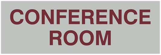 Signs ByLITA Basic Conference Room Sign (Light Grey/Burgundy) - Medium