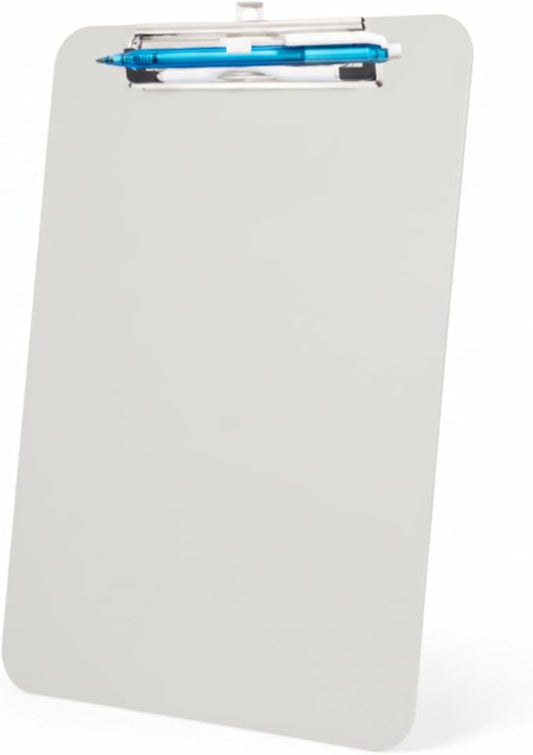TFDLCG zm Plastic Clipboard with Pen Holder,Standard A4 Size,Nursing Clip Boards 8.5x11 Heavy Duty,Low Profile Clipboards for Women Kids Teacher,School Office and Home,Light Gray