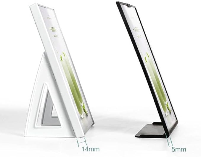 ECKEK ABS Plastic Sign Holder，Menu Displays L Shape Sign Stand Vertical/Horizontal Use (Black A5 148×210mm/5.83×8.27inches)