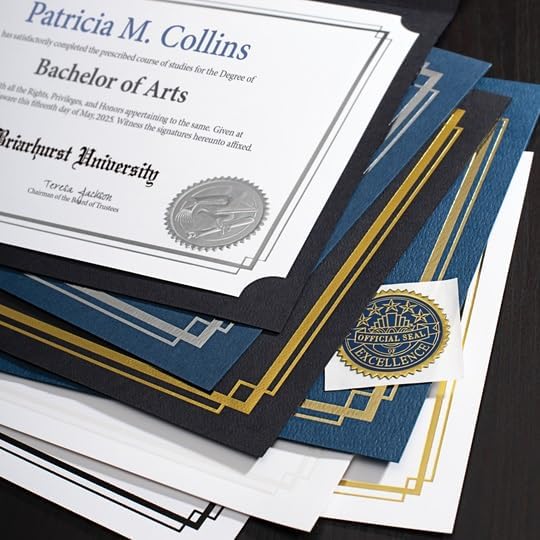 PaperDirect Foil Elegance Specialty Certificates, 50 Sheets of 38lb White Paper, 8½" x 11", Double Purple Foil Border, Perfect for Awards, Students, Employees, Volunteers, Course Completion, Diplomas