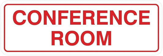 Standard Conference Room Sign - White/Red - Large 10 Pack