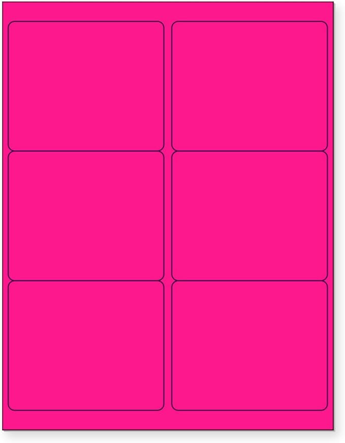 8-1/2 x 11 Neon Color High Light Fluorescent Labels for... (Pink, 2x11)