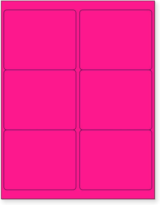 8-1/2 x 11 Neon Color High Light Fluorescent Labels for... (Pink, 2x11)
