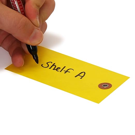 SmartSign Blank Tyvek Shipping Tags with Wire, Size #5 | 4 3/4" x 2 3/8", Pack of 100, Yellow, Made in USA