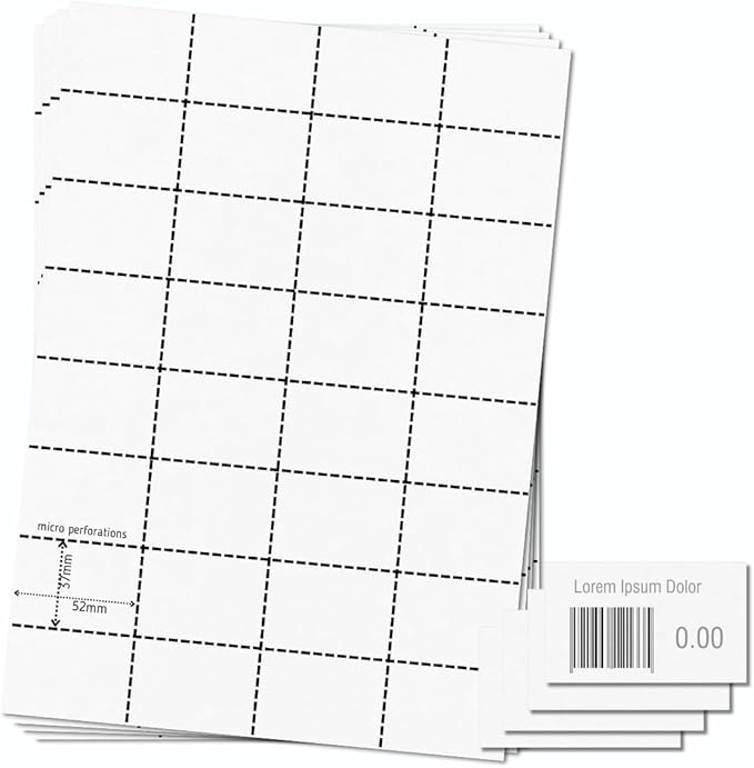 OfficeGear Barcode Price Labels — 32-up, 25 Sheets, 800 Pack, 37×52 mm, A4
