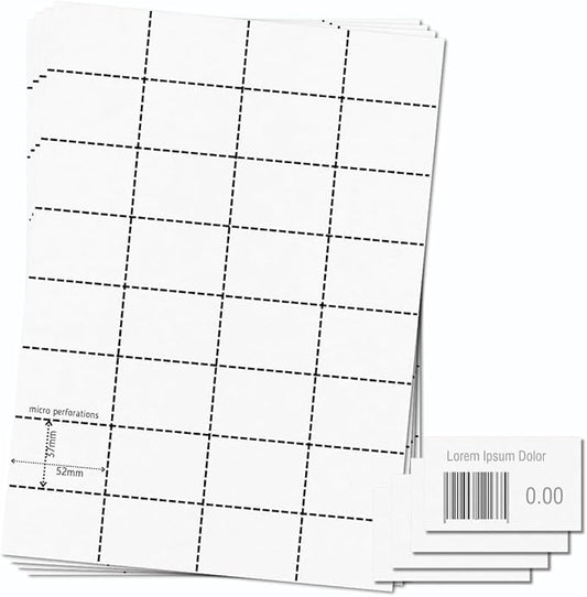 OfficeGear Barcode Price Labels — 32-up, 25 Sheets, 800 Pack, 37×52 mm, A4