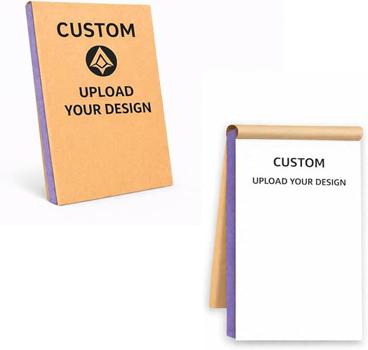 Custom Carbonless Invoice Book with Logo, Personalized Cover & Inner Pages, 2 Part NCR Receipt & Work Order Forms, Easy Tear, Writing Shield for Small Business (Upload Your Design, 7.48 x 5.12INCH)