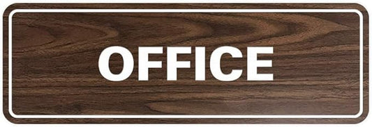 Signs ByLITA Standard Office Sign - Professional Business Signage - Easy to Install (Walnut) - Large 1 Pack