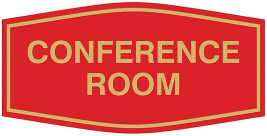 Fancy Conference Room Sign (Red/Gold) - Small