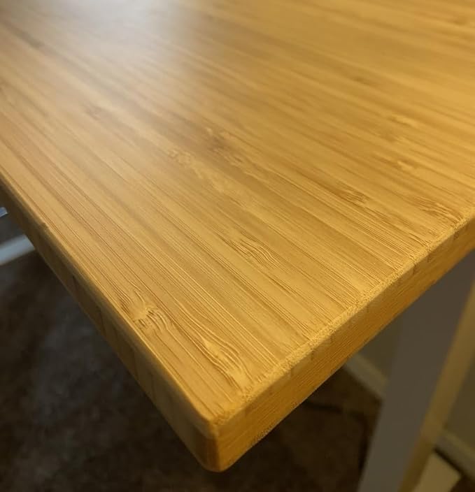 FLEXISPOT Bamboo Electric Standing Desk with Elegant Oval Legs, 55"x28" Height Adjustable Desk for Home Office & Living Spaces, White Frame