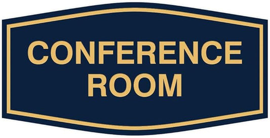 Fancy Conference Room Sign (Blue/Gold) - Medium