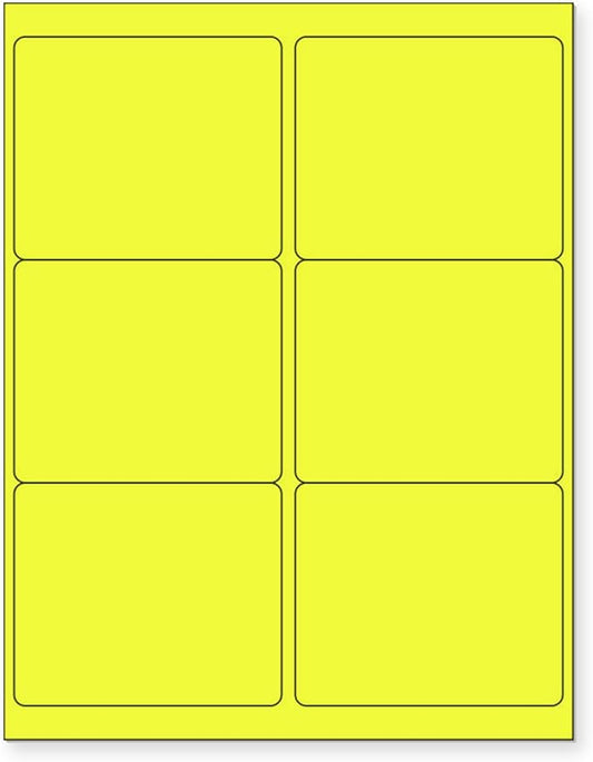 8-1/2 x 11 Neon Color High Light Fluorescent Labels for... (Yellow, 2x11)